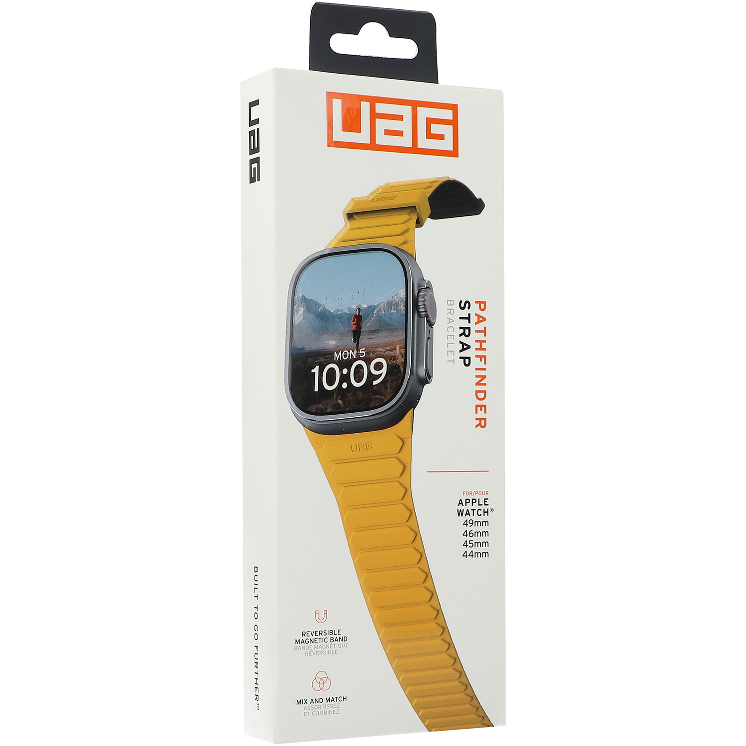 Pasek marki Urban Armor Gear z serii Pathfinder dla Apple Watch 49/46/45/44 mm, żółto-czarny